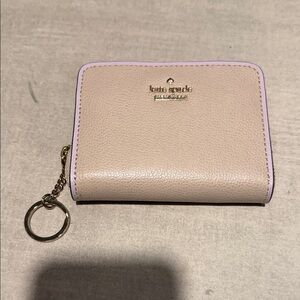 Kate Spade Light Pink Card Holder with Keychain Rare Patterson